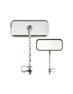 Rectangle Square Twisted Mirror All Chrome.